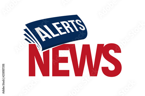 Newsletter headline template design. Unusuaul logo for newspaper publishing. Breaking news alerts logo. Vector illustration.