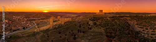 Fotografie, Obraz Molina de Aragon classic medieval Spanish ruined castle aerial panorama view at