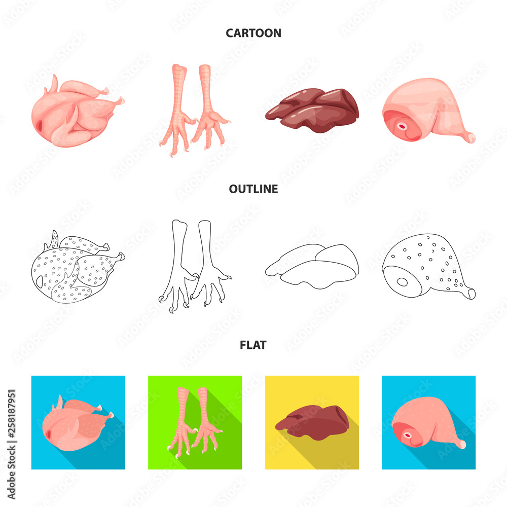 Vector design of product and poultry icon. Set of product and agriculture    stock symbol for web.