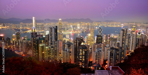 Hong Kong central district skyline and Victoria Harbour photo