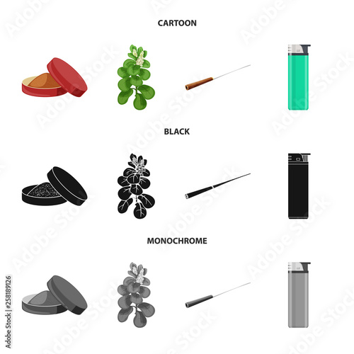 Vector design of refuse and stop sign. Set of refuse and habit vector icon for stock.