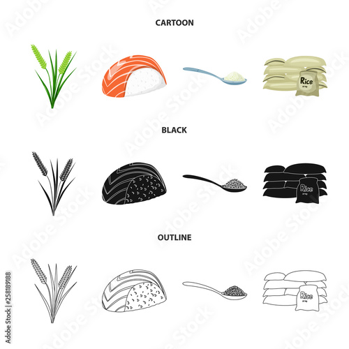 Vector illustration of crop and ecological symbol. Set of crop and cooking stock vector illustration.