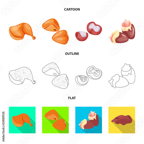 Isolated object of product and poultry logo. Collection of product and agriculture vector icon for stock.