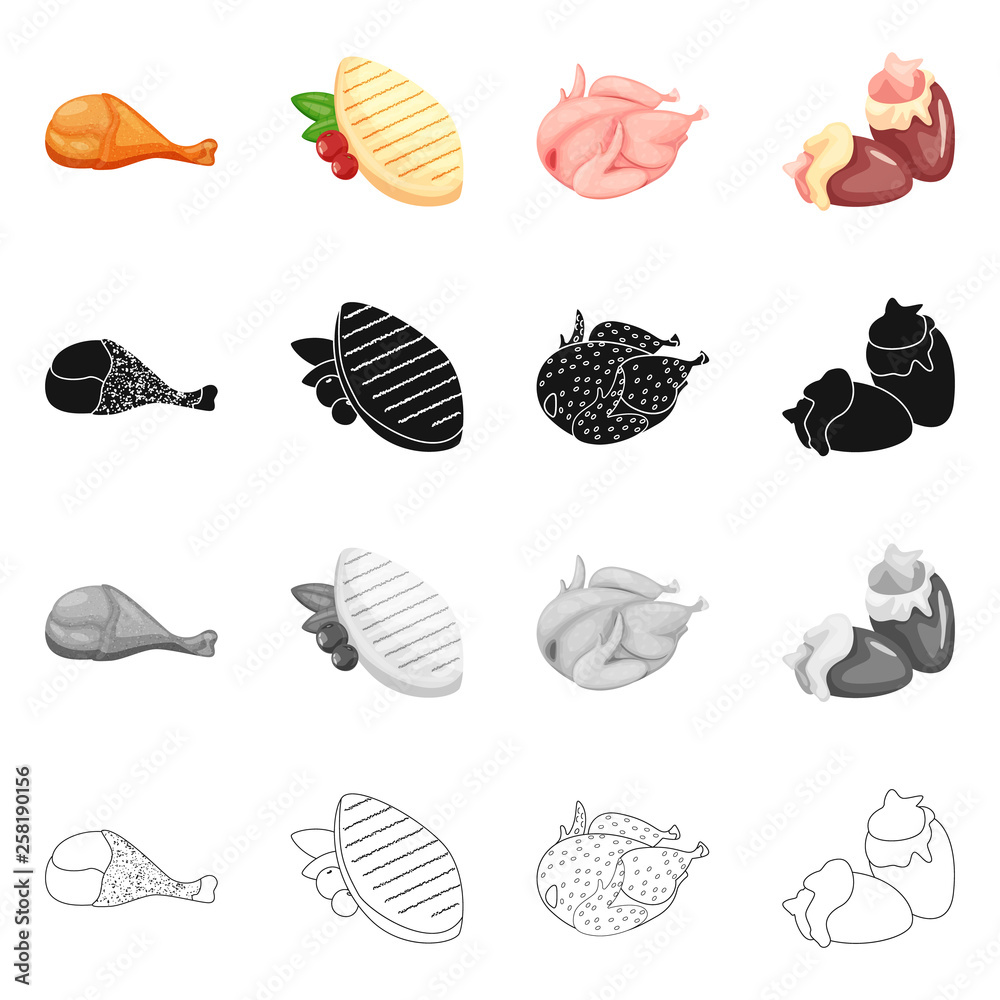 Vector design of product and poultry symbol. Collection of product and agriculture vector icon for stock. Vector design of product and poultry symbol. Collection of product and agriculture vector icon for stock.