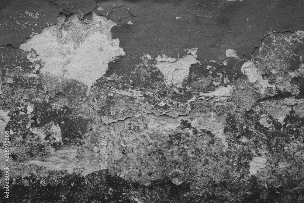 The texture of the old cement wall with scratches, cracks, dust, crevices, roughness, stucco. Can be used as a poster or background for design.