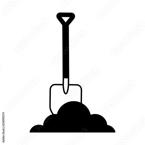 shovel construction isolated icon