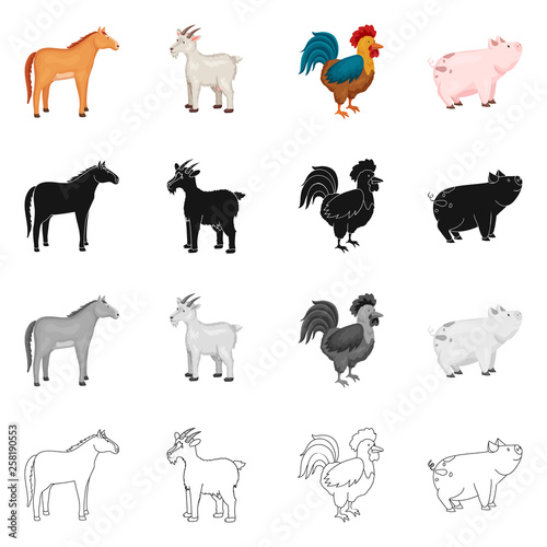 Vector design of breeding and kitchen  logo. Set of breeding and organic  vector icon for stock.