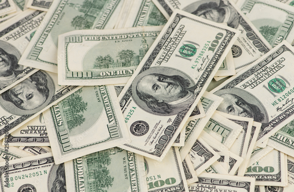 Background of 100 dollar bills Background of 100 dollar bills