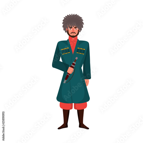 Isolated object of Georgian  and man sign. Set of Georgian  and costume  vector icon for stock. photo