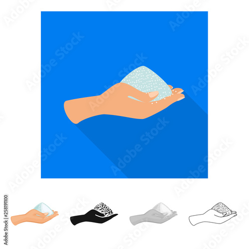 Vector illustration of arm and handful icon. Set of arm and salty stock symbol for web.