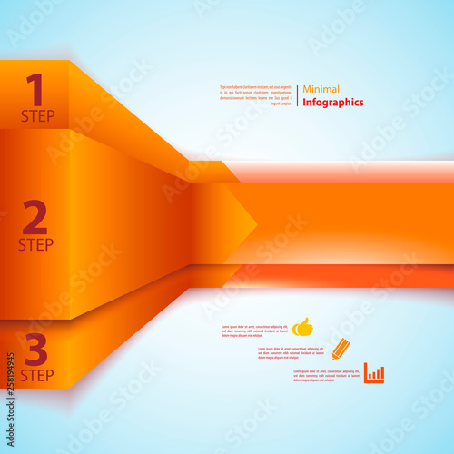 One, two, three info-graphics ribbons.