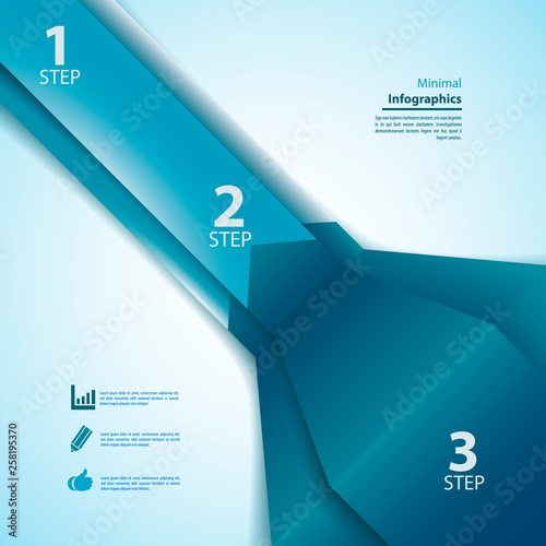 One, two, three info-graphics ribbons.