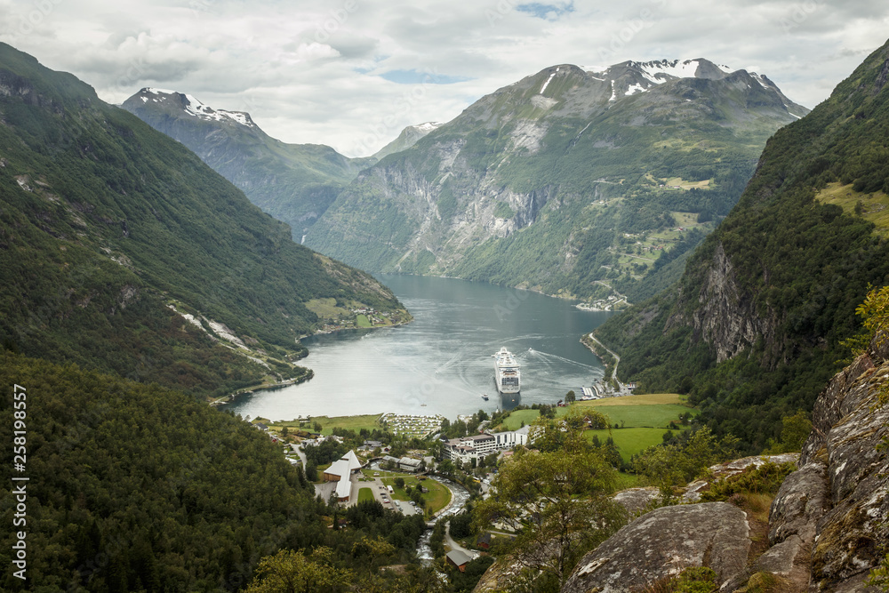 View of geirangerfjord