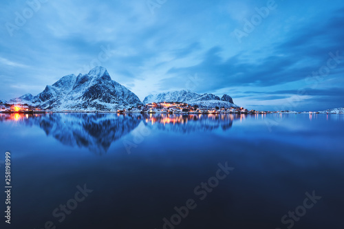 Landscape of Norway lofotens - long exposure photo