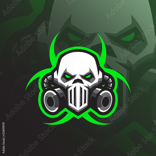 toxic mascot logo design vector with modern illustration concept style for badge, emblem and tshirt printing. mask toxic illustration for sport team.