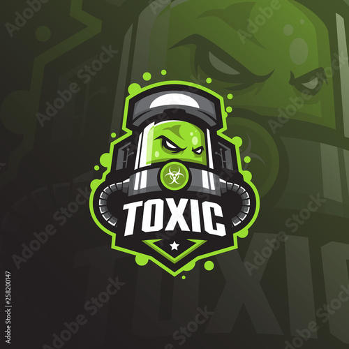 toxic mascot logo design vector with modern illustration concept style for badge, emblem and tshirt printing. angry toxic illustration for sport team.
