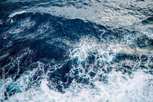 Beautiful blue sea wave photograph close up © matilda553