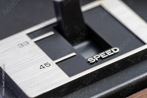 Vintage Record Player Speed Switch Closeup