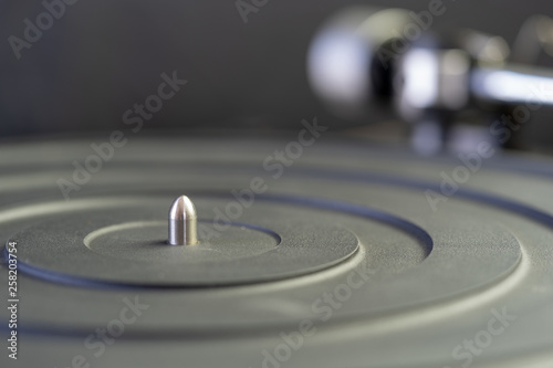 Vintage Record Player Turntable Closeup