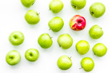 summer food with apples on light background top view pattern