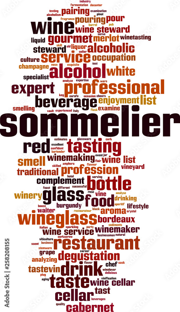 Obraz premium Sommelier word cloud