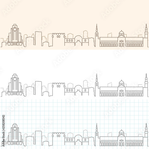 Damascus Hand Drawn Skyline