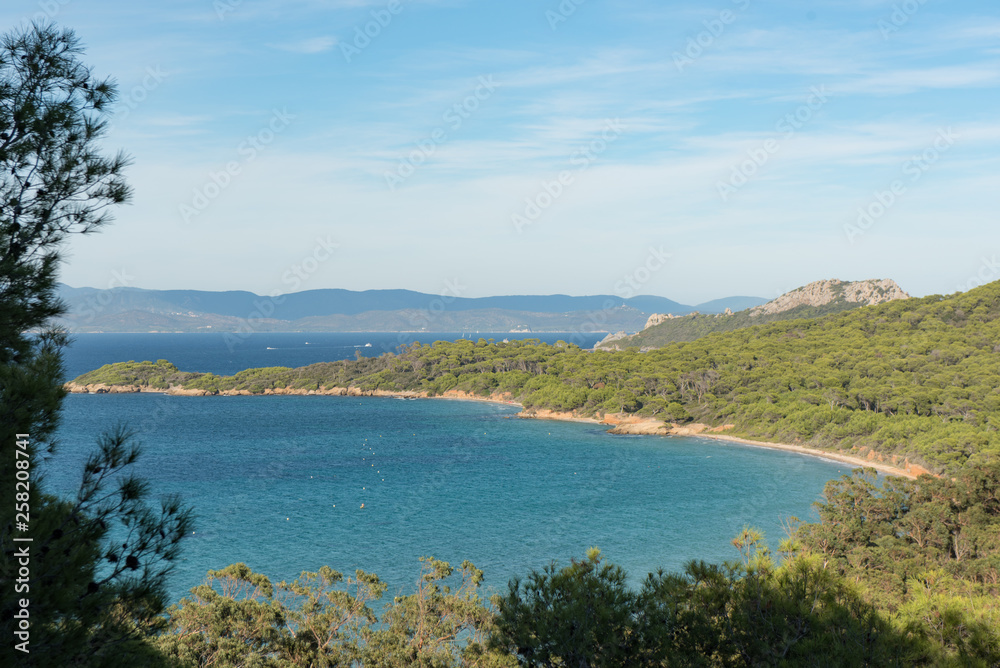 Beautiful bay in Porquerolles island.