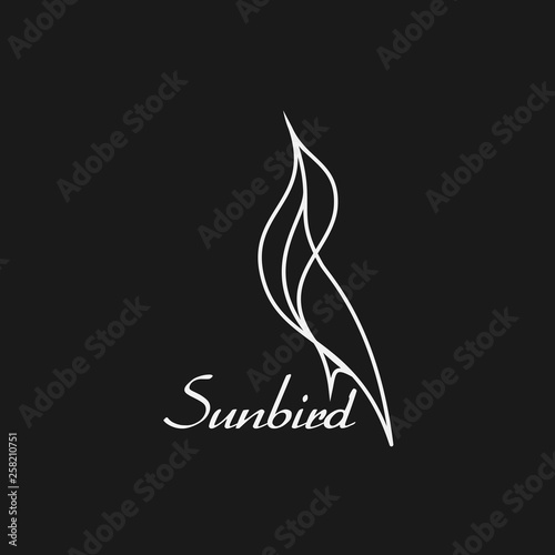Line art sunbird icon logo