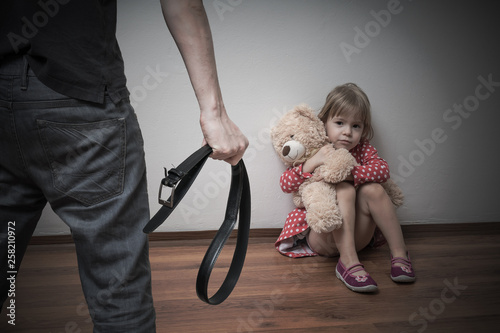 Corporal or physical punishment of a child. Violence at home. An photo