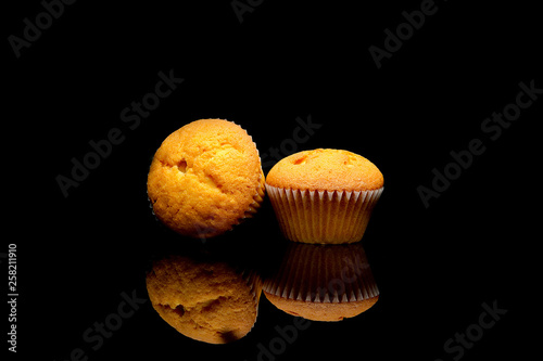 muffins on black backgtround photo