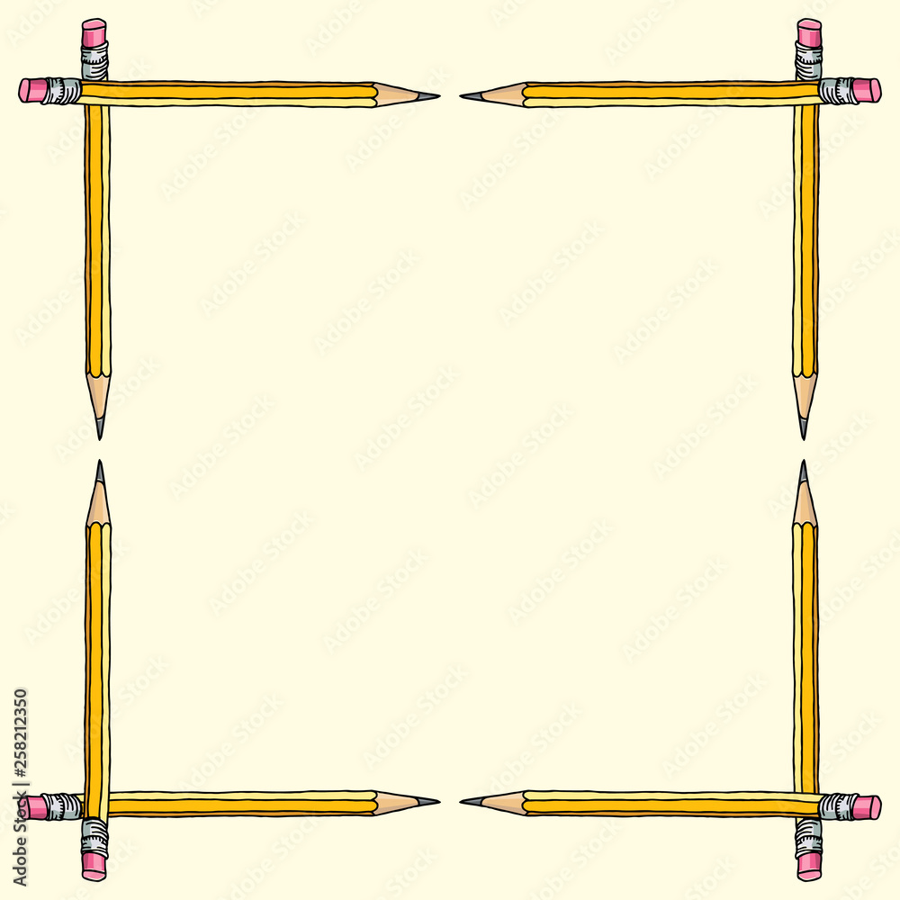 Blank square pencils frame Blank square pencils frame