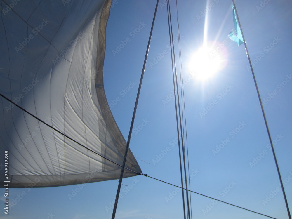 Obraz premium weißes Segel eines Segelbootes
