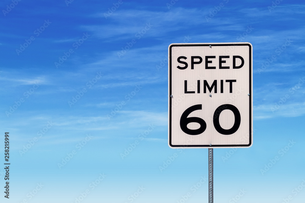 Speed Limit 60 Road Sign