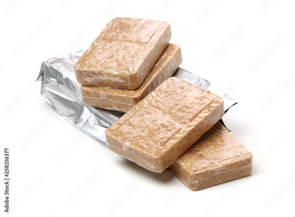Compressed biscuit food on white background Compressed biscuit food on white background