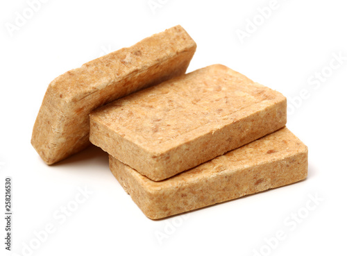 Compressed biscuit food  on white background