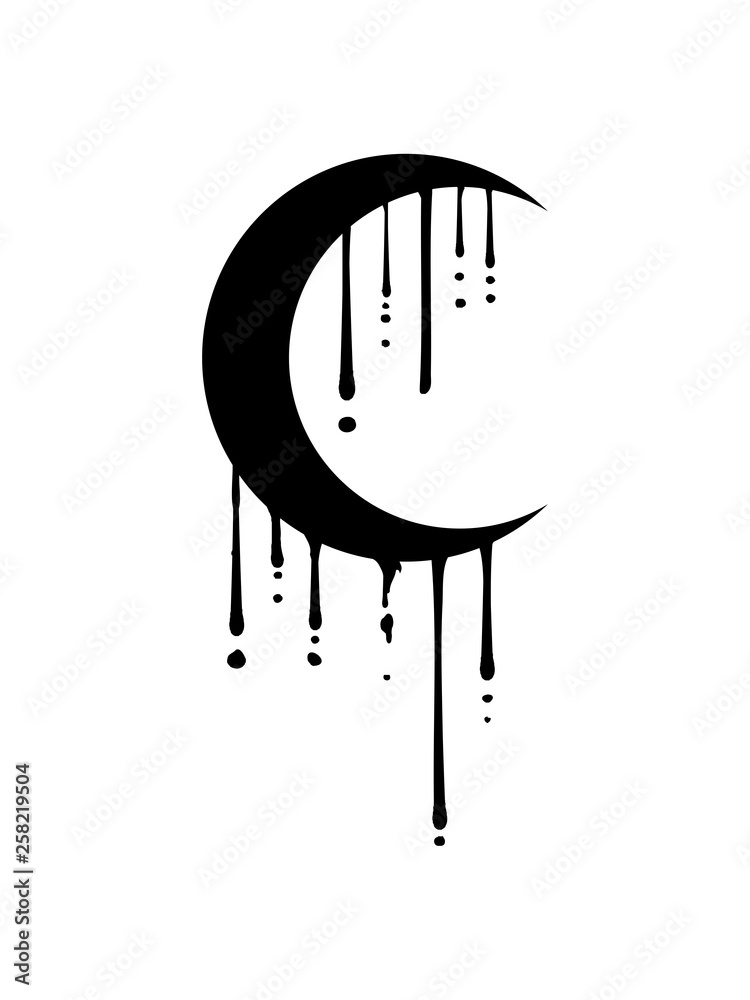 mond sichelmond halbmond nacht vollmond graffiti tropfen cool clipart