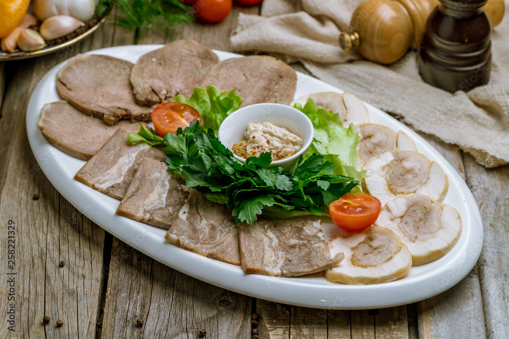 slicing of different meat slicing of different meat