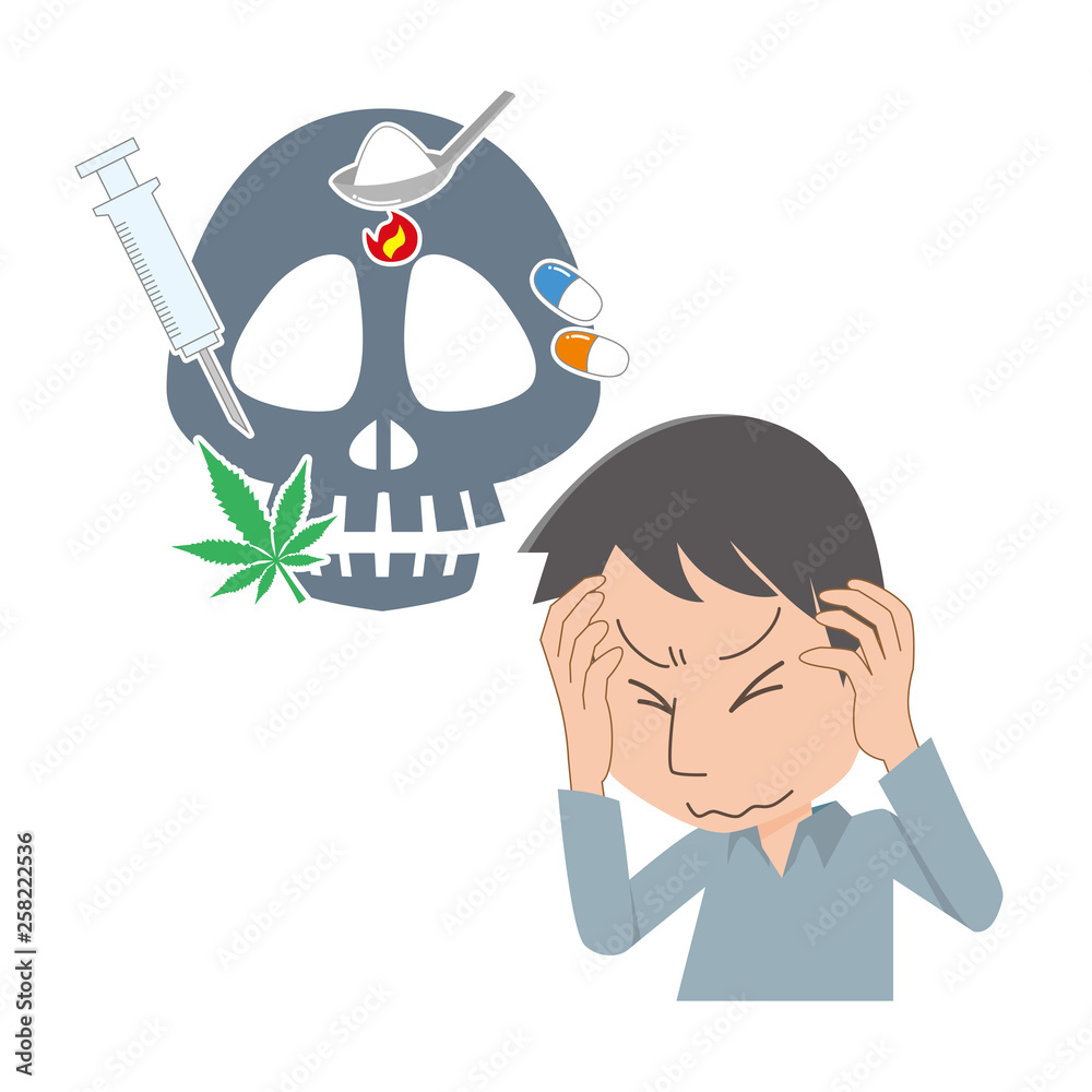 薬物依存症 ドラッグ 中毒 男性 Stock Vector Adobe Stock