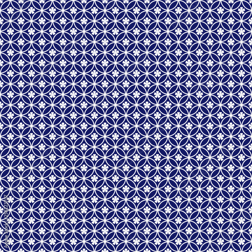 Blue China Seamless Pattern - Blue and white repeating pattern design inspired by China