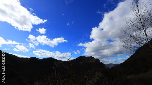 Time lapse of pyrenean landscape in Aude, Languedoc in the south of France photo