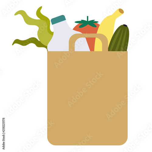 groceries flat illustration on white