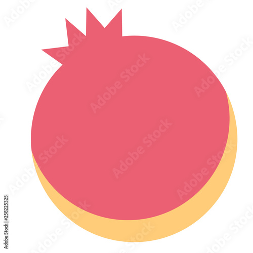 pomegranate flat illustration on white
