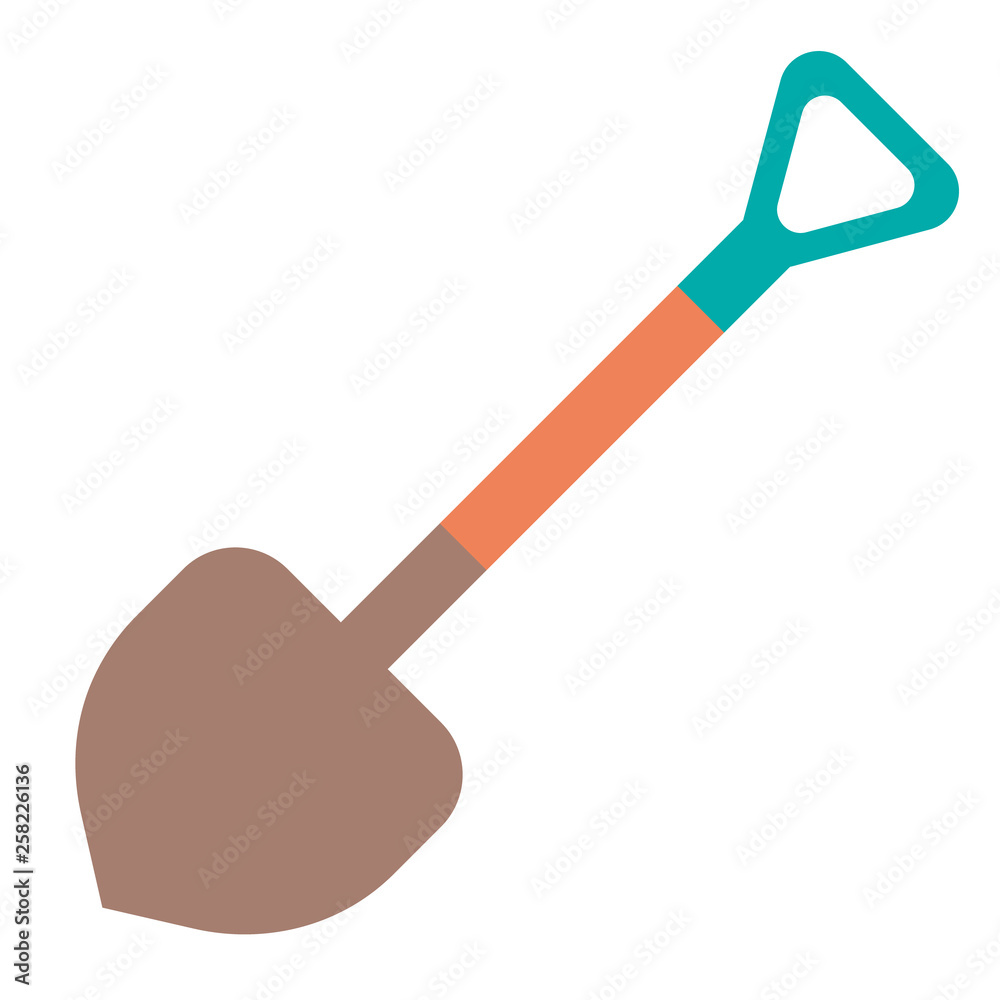 shovel flat illustration on white shovel flat illustration on white