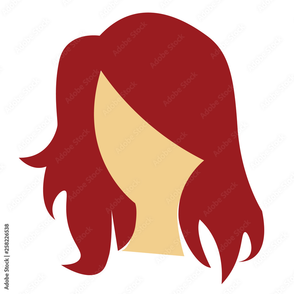 woman hair flat illustration on white woman hair flat illustration on white
