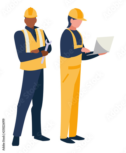 couple of men builders working