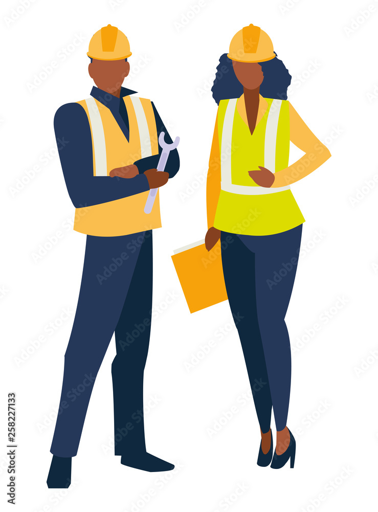 couple of builders working couple of builders working