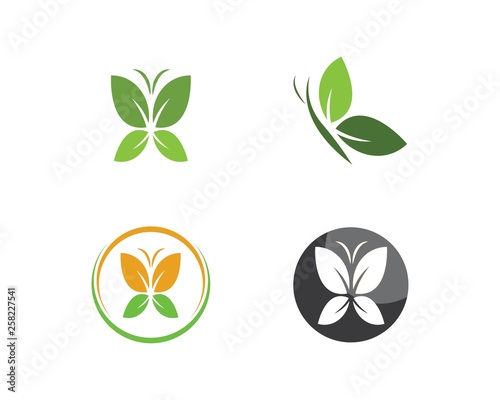 Canvas Print butterfly logo vector template