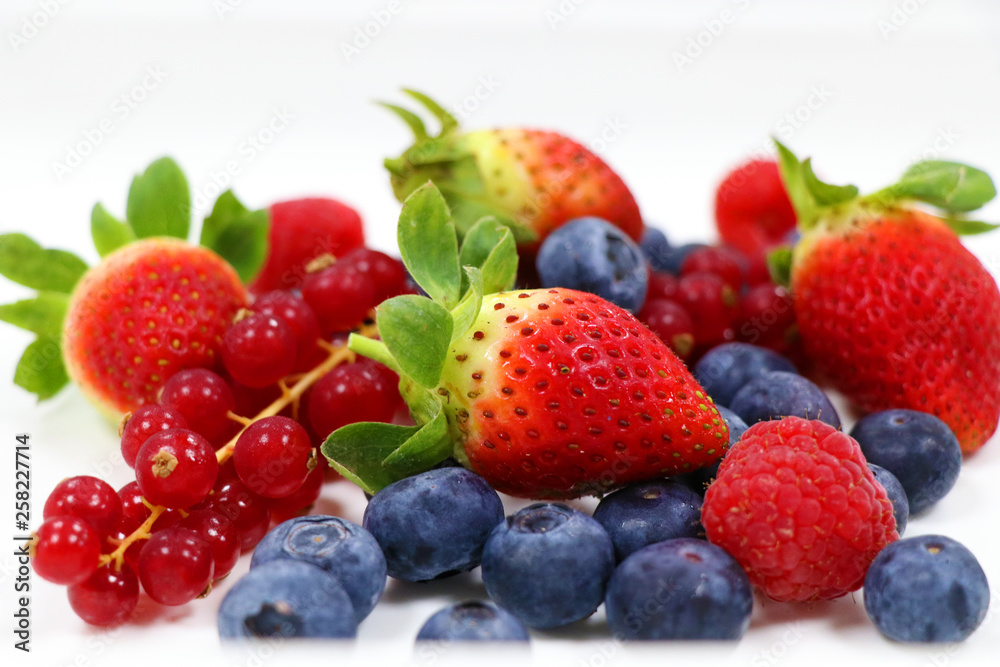 mix fresh berries isolated with white background mix fresh berries isolated with white background