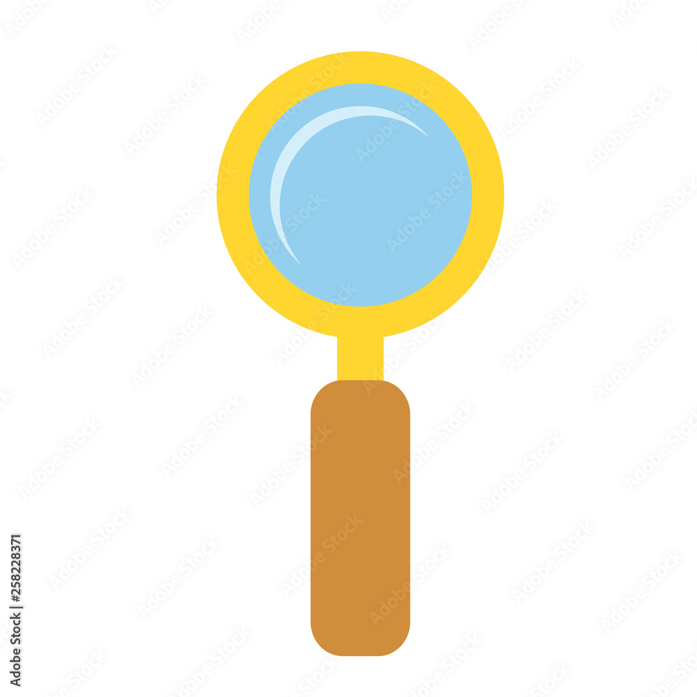 magnifier flat illustration on white