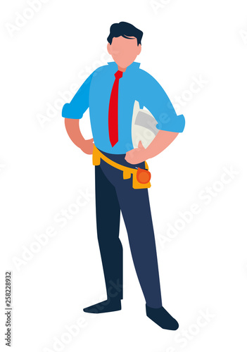 elegant engineer worker character